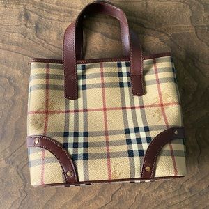 Vintage mini Haymarket Burberry tote